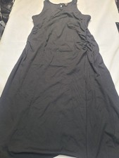 Women's Sleeveless Ruched Ponte Dress A New Day Black Size 1X