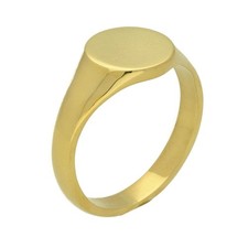 18ct Yellow Gold Signet Ring - Size W - 9.2g