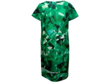 Green & Black Oscar de la Renta Geometric Print Dress Size US S