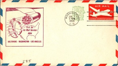 American Airlines First Flight Washington DC - Los Angeles CA 1959 - Boeing 707