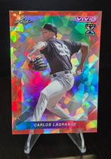 1/1 2023 Leaf Vivid -  Carlos Lagrange Orange Cracked Ice Pre-Production Proof!