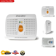 Cordless Wireless Mini Dehumidifier - 333 Sq Ft, White E-333, Renewable Solution