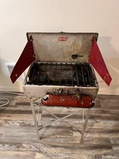 Vintage COLEMAN 442 Red Diamond 2 Burner, Aluminum Camp Stove Camping Grill