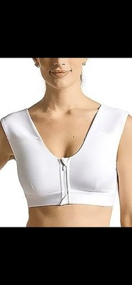Tommie Copper Womens Comfort Posture Bra W/Front Zip WHITE - MEDIUM 