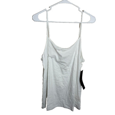 Celebrity Pink Tank Top Women's 3X White Cami Sleeveless Casual Round Neck NWT