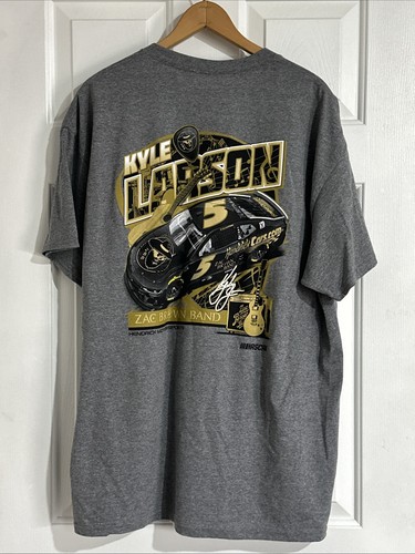 NWT Kyle Larson 2025 HendrickCars #5 / Zac Brown Band T-Shirt Gray Size XL - Picture 2 of 3