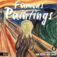 Famous Paintings 2026 Wall Calendar 12 Month | 12" X 24" Open | Thick & Sturdy P