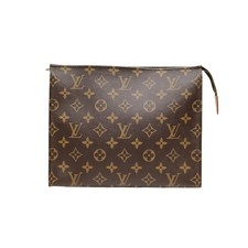 LOUIS VUITTON Poche Toilette 26cm Toiletry Bag Black Trim Monogram PVC Clutch
