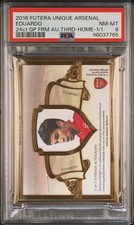2016 FUTERA UNIQUE ARSENAL 24CT GOLD PLATED FRAME AUTO THREADS EDUARDO 1/1 PSA 8