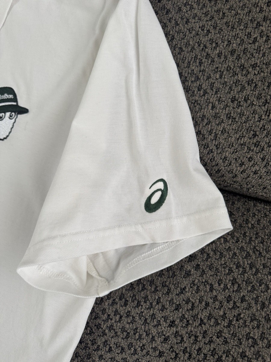 Malbon Golf ASICS Cooper Core Summer Pique Polo Shirt White Size