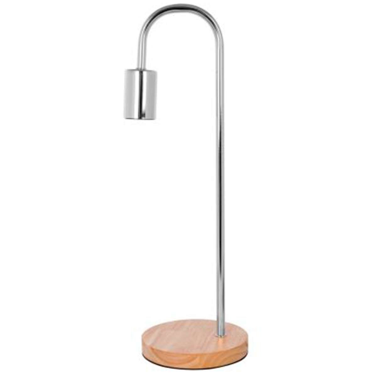 Lampe à poser bois et métal Vinara 47cm argent pour éliminer les zones sombres