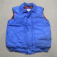 Expedition Vest Mens Medium Blue Quilted Canv...