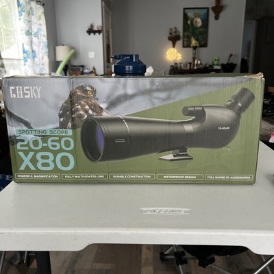 HD Spotting Scope 20-60x80mm with Tripod and Smartphone Adapter, BAK 4 Prism ...