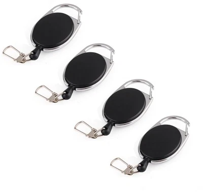 BAYLI 4x Schlüssel Jojo Kette 60 Seil Schlüsselrolle Ausweisjojo Schlüsselanhänger Set