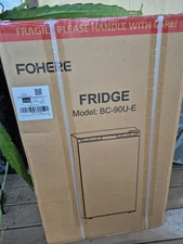 E-Star  Silver Mini Fridge with Freezer Reversible Two-Door, 3.2 Cu,New In Box.