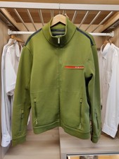 PRADA COAT JACKET ARMY GREEN SIZE XL ZIP UP TAPED DOUBLE SIDD TECHNICAL JERSEY