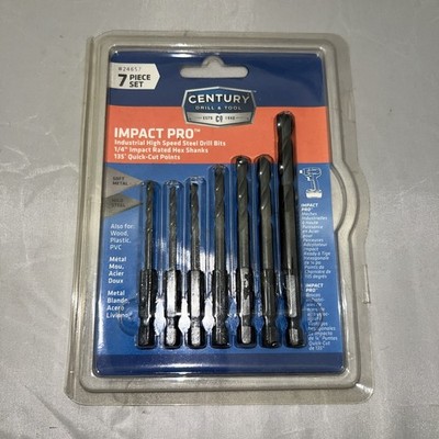 7-Pieces Impact Pro  Black Oxide Impact Rated 1/4'' Hex Shank Fractional Drill