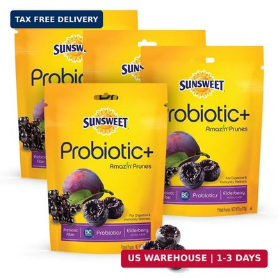 Pitted Prunes with Probiotics - Unsweetened, Dried, Gluten Free & Unsulphured -