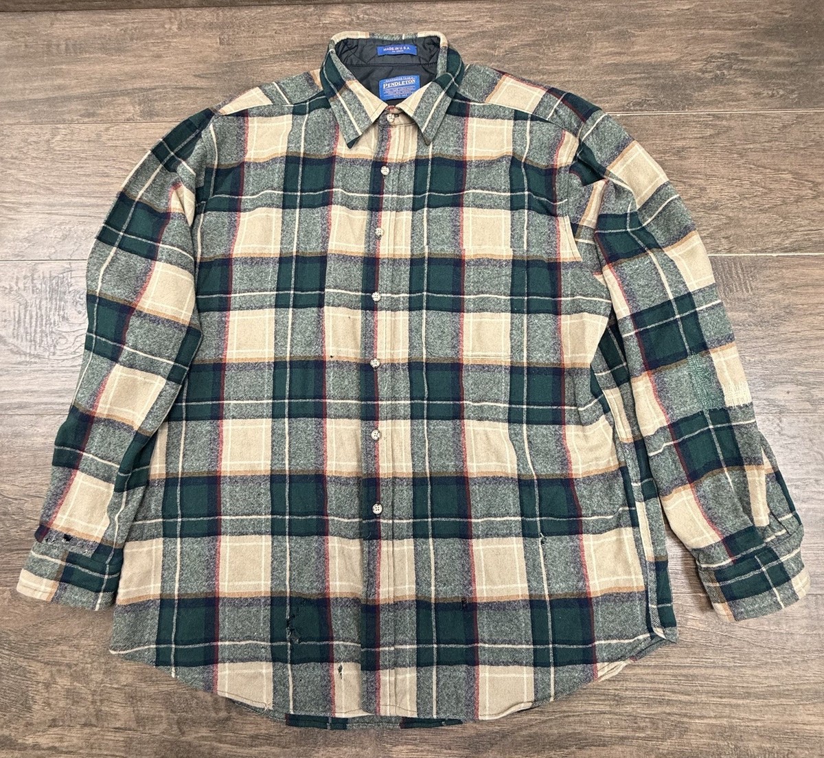 Vintage Pendleton Flannel Shirt Mens XL Multicolor Plaid Checkered