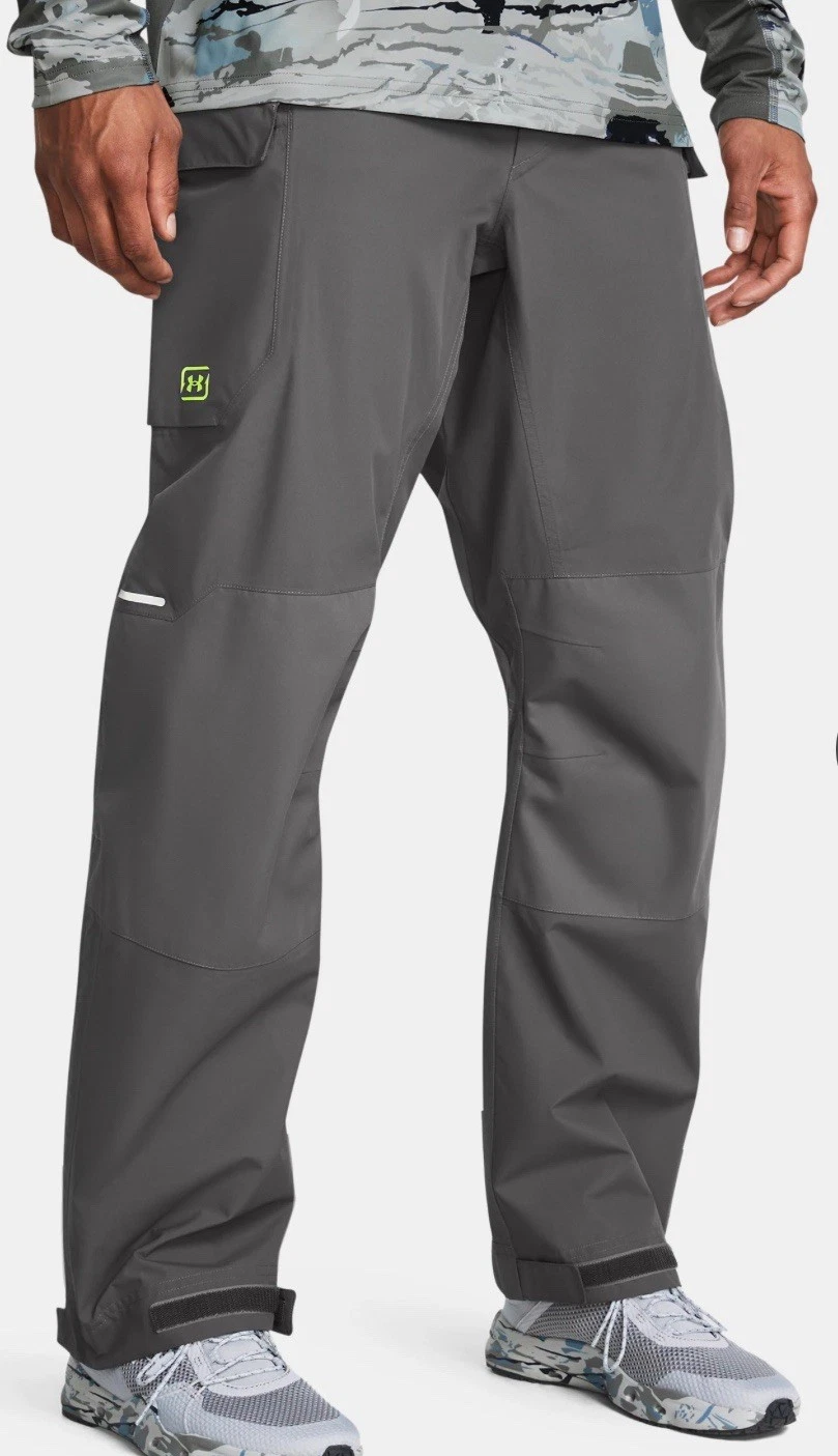 Under Armour Men’s Shoreman Pants Loose Storm Proof Waterproof Gray Sz 2XL NEW