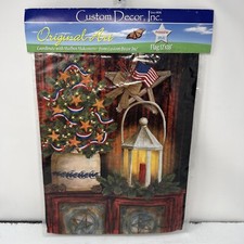 American Christmas Patriotic Garden Flag 12”x18” Made In USA Holiday Outdoor NEW