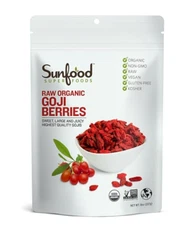 Sunfood Superfoods Raw Organic Goji Berries, Sweet Adaptogenic Wolfberry  8 Oz