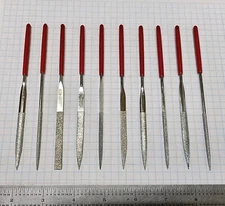 Vintage NOS Diamond Needle File Set of 10 • Diamond Jewelers Machinist Filing US