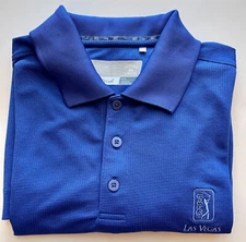 CUTTER & BUCK DryTec blue waffle SS golf polo size Medium TPC Las Vegas logo