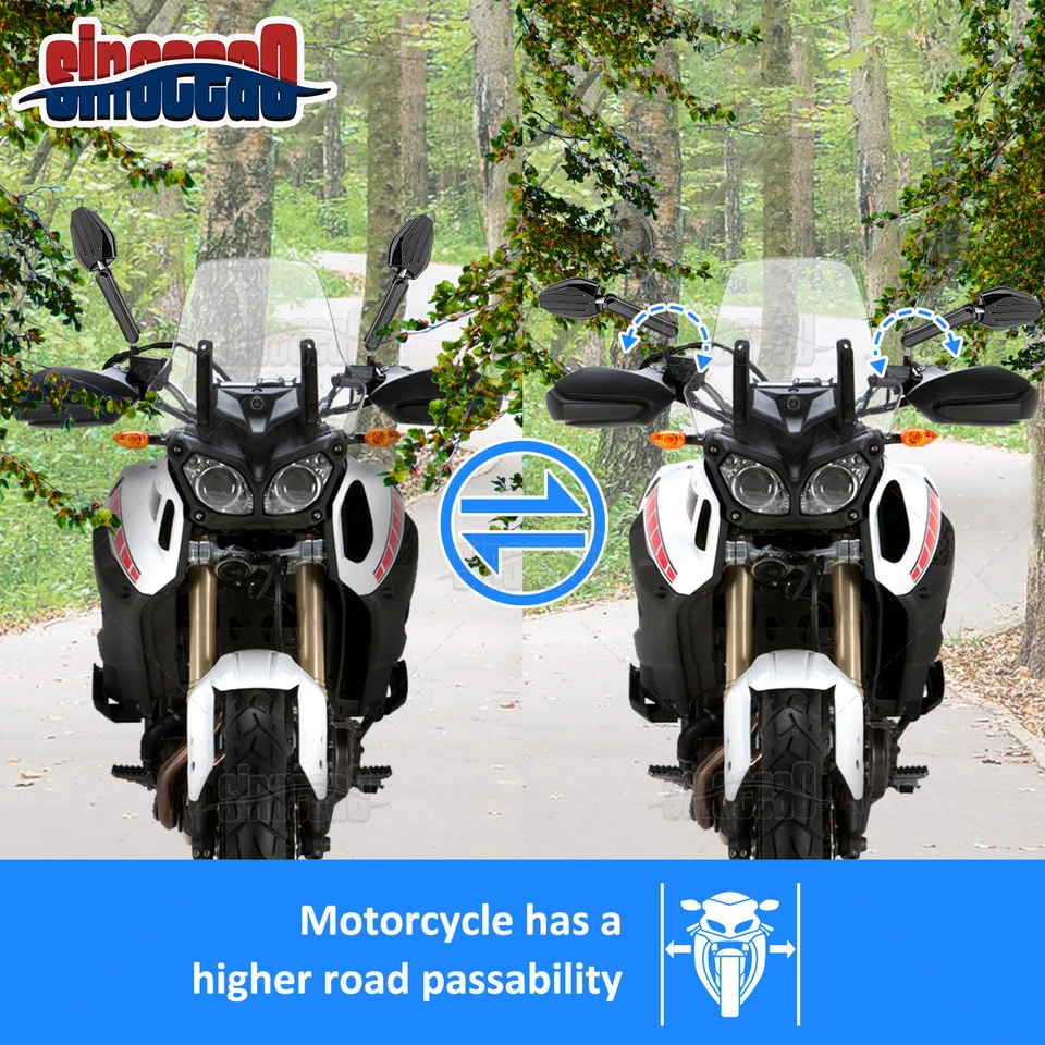 Espejos retrovisores laterales giratorios inversos de montaje en bola de brazo de 6" para BMW S1000 F650 GS  Foto 3 de 4