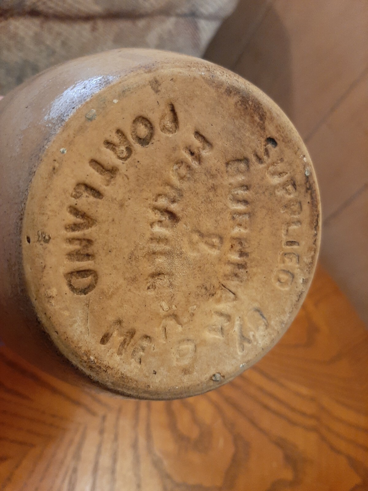 Old Burnham & Morrill Co Portland ME MAINE Stoneware Crock USA Small