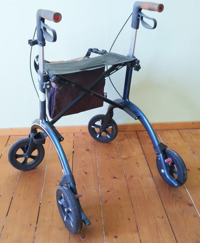 Saljol Carbon Rollator mit Sitz und Tasche 62cm Breite nur 5.8kg bis 150kg - Bild 2 von 12