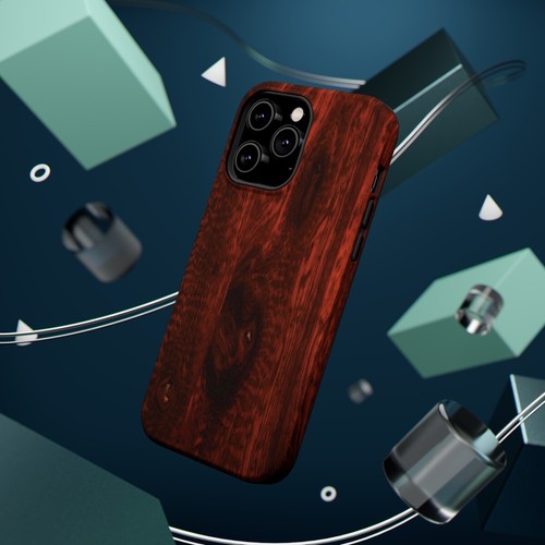 Estuches resistentes MagSafe de madera dura de color rojo oscuro - Imagen 9 de 76