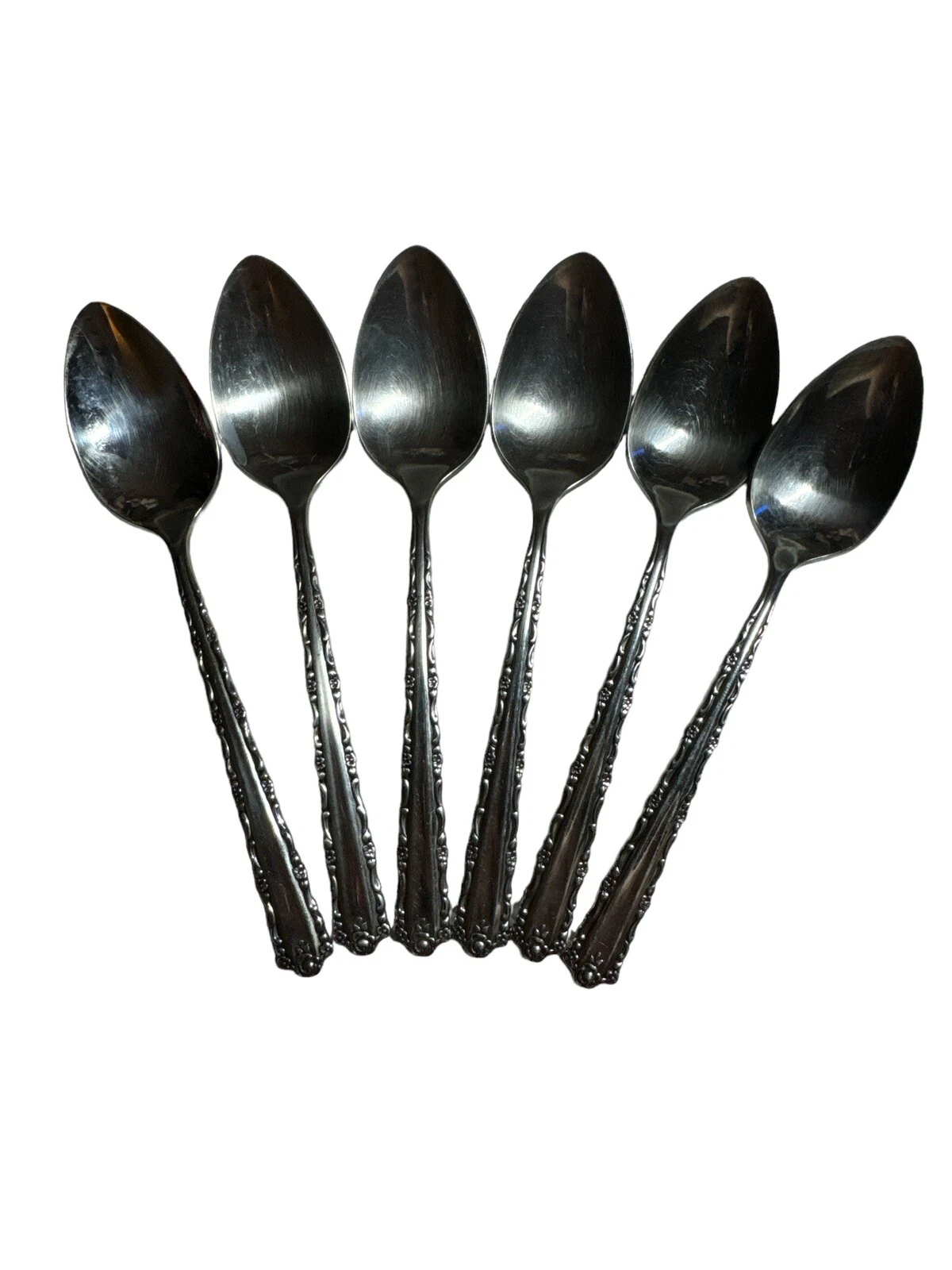 🔥 6 Vintage Oneida Deluxe Stainless 6.5” Dinner Spoons Silverware Flatware 🔥