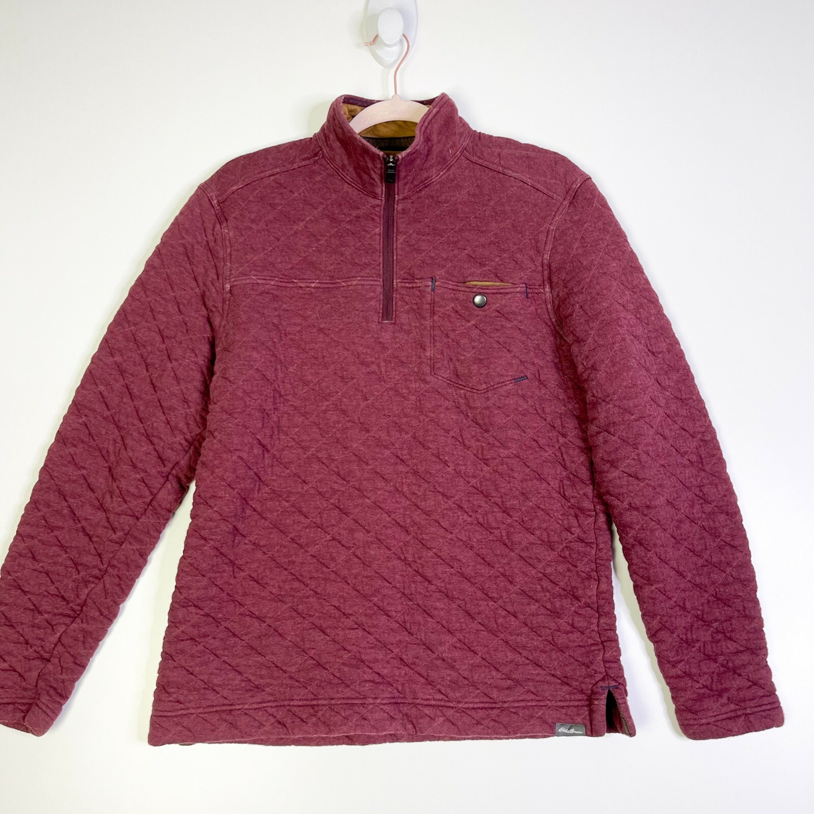Eddie Bauer Mens Maroon 1/4 Zip Fortify 