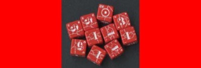 3 12MM BRITISH RED W/WHITE D6 DICE AXIS & ALLIES