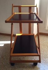 Carrello portavivande Foppapedretti, marrone e nero. Pieghevole, con ruote.