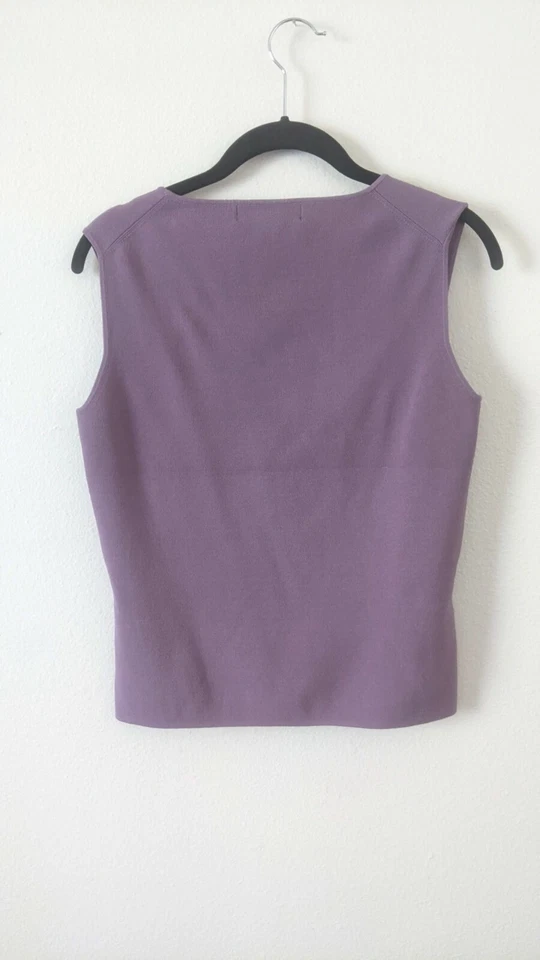 Geoffrey Beene Sport 女式中号浅紫色衬衫上衣无袖 — 第 2/4 张图片