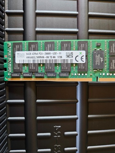 Hynix 64GB 4DRX4 PC4-2666V HMAA8GL7AMR4N-VK LRDIMM DDR4 Server Memory - Picture 2 of 2