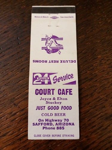 Vintage Matchbook: Court Cafe, Safford, AZ