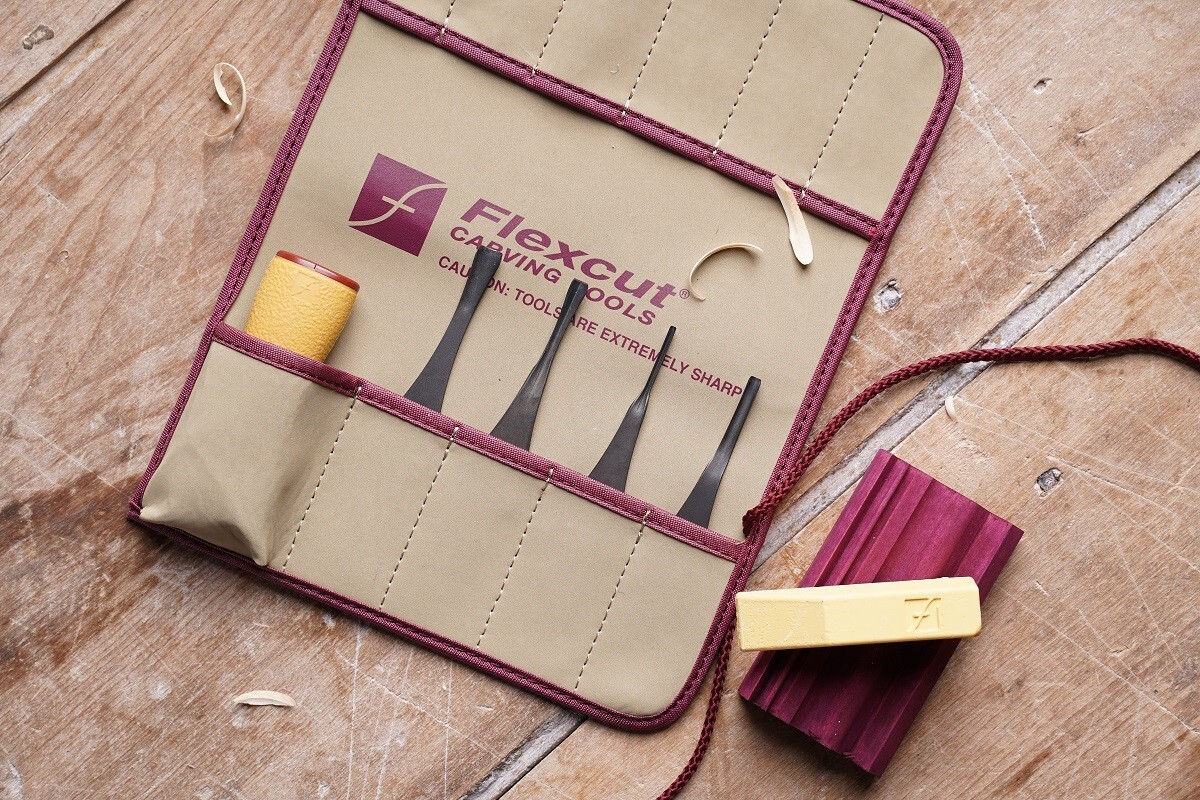 Flexcut SK130 Set 5 Sgorbie per Intaglio Legno e Linoleum - Originale