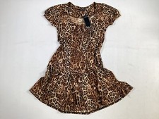 Womens Lisa D Brown Cheetah Print Dress Size 2 NEW