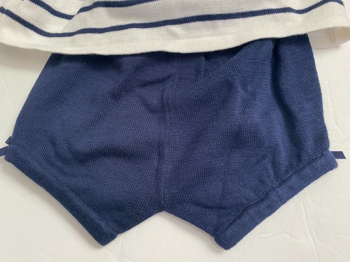 NWT JANIE AND JACK Navy & White Stripe Set Outfit Size 3-6 Months Baby Girl - Picture 7 of 8