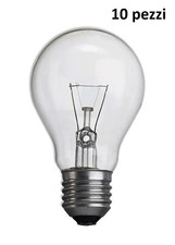 Confezione 10 Lampadine a Goccia Incandescenza E27 220/240V 50/60Hz 60W
