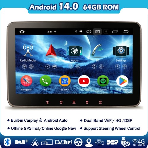 10.1" Android 14 Autoradio 2.0 GHz Navi für VW Passat B6 Polo Golf 5/6 Tiguan T5 - Bild 17 von 17