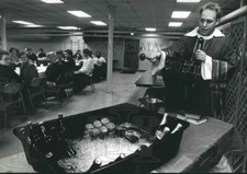 1993 Press Photo Father James Flint Performs Blessing at Milwaukee Beer Festival