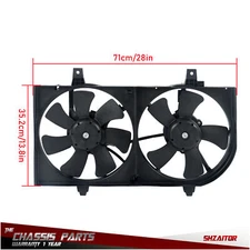 Radiator Condenser Cooling Fan Assembly For Nissan Sentra 2002-04 2006 674-59684