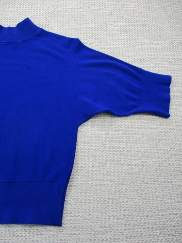 Investments Petites Pullover Sweater Shirt Womens Sz PS Blue Long Sleeve Mock - Picture 2 of 11