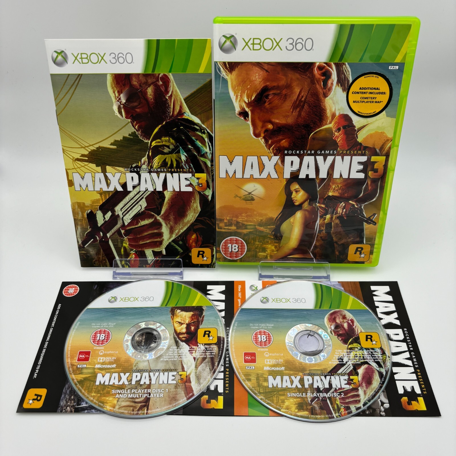 Max Payne 3 (PAL Xbox 360, 2012) *Near Mint* Complete *Discs Perfect*