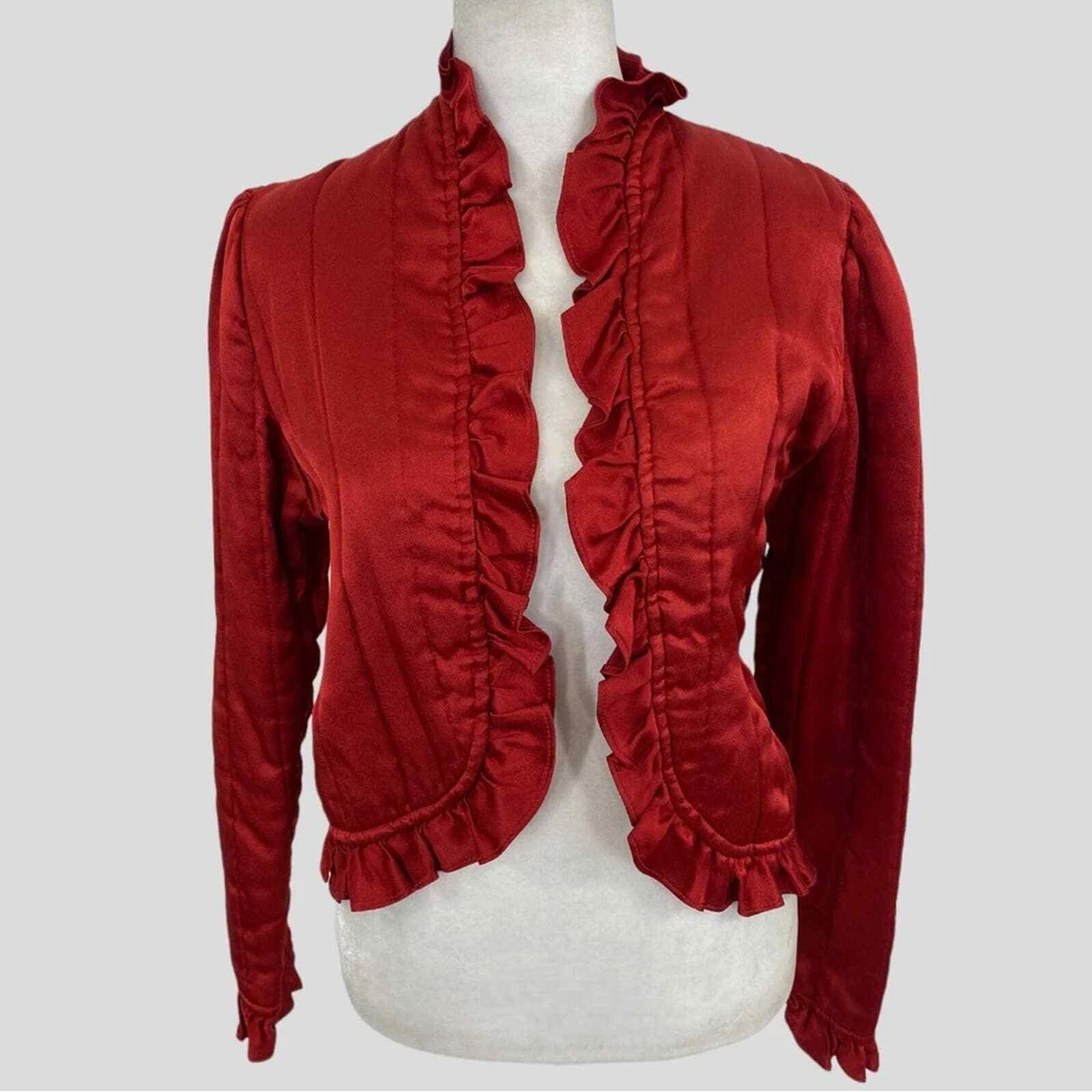 Red ruffle deals jacket