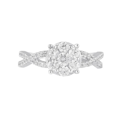 Bague Silpada En Argent Sterling - Pierre Zircon Cubique Facettée Champagne - Taille 6 - Modèle R1318 Retiré